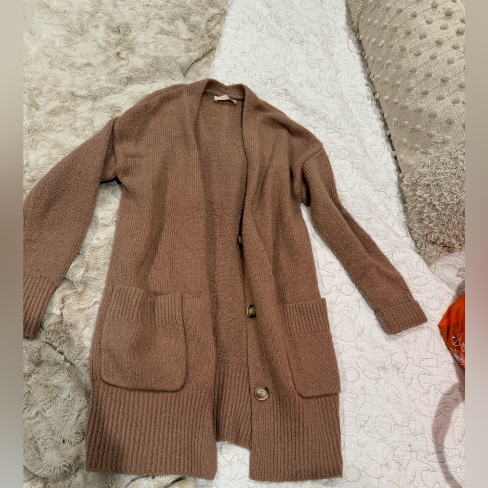 Elodie latte button down cardigan